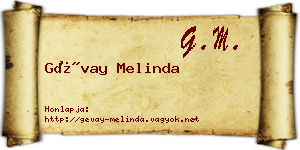 Gévay Melinda névjegykártya