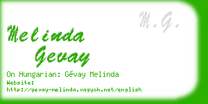 melinda gevay business card