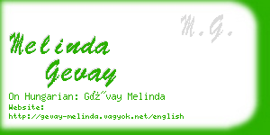 melinda gevay business card